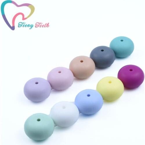 Teeny Teeth 5 PCS Large Abacus Silicone Beads,23 MM Silicone Abacus Food Grade Silicone Beads,BPA Free Sensory Loose Beads