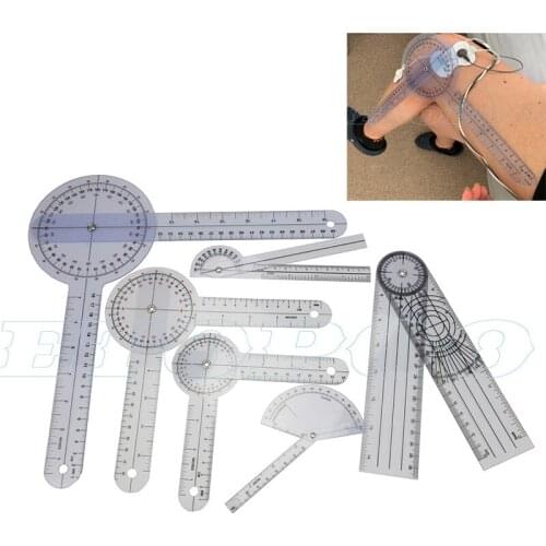 1 Set 6pcs Spinal Finger Goniometer Protractors Useful Multi-Ruler Angle Medical Spinal Ruler 180/360 Degree Measuring Tool