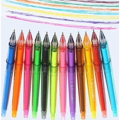 6Pcs/Lot Ballpoint pen Colorful Candy Color 0.5mm Rollerball Gel Pens Fine Point Pens Kwaii- Stationery Set
