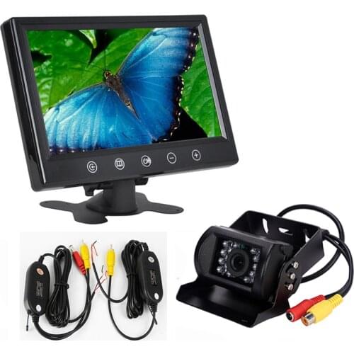 9" TFT Car Monitor With For Bus HD Display Desktop 4/8/16 LED 360 Degree 12-24V Parking System 18.5/28 mm Reversing Camera