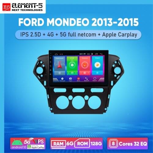 ELEMENT-5 10"6G+128G Android 10 4G WIFI RDS DSP Car Radio Multimedia Video Player For FORD MONDEO 2013-2015 Navigation GPS HiFi