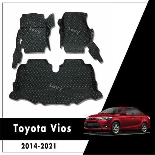 Car Floor Mats For Toyota Vios Yaris 2014 2015 2016 2017 2018 2019 2020 2021 Auto Waterproof Rugs Dash Interior Accessories
