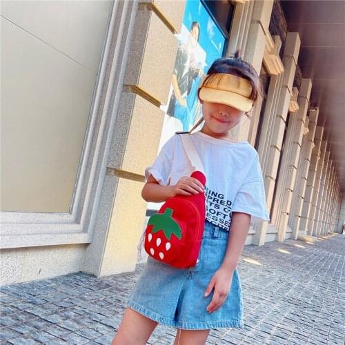 Children Cute Strawberry Pattern Cross-body Handbag Fashion Girls Shoulder Messenger Bag Outdoor