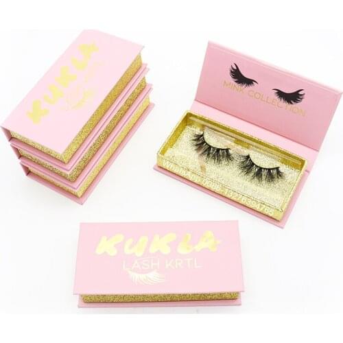 Custom Lashbox Packaging With Logo 100% Handmade Crisscorss 3D Mink Lashes Wholesale With Box Gold Glitter Eyelash Packing