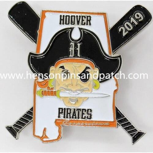 Custom metal Iron soft enamel baseball led light trading pins