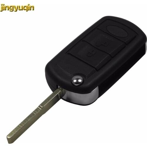 Jingyuqin Key Shell Fob For Land Rover Range Rover Discovery Sport LR3 3 Buttons Flip Remote Car Key Case Blanks Uncut Blade