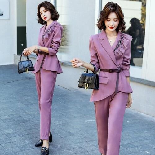 Korean work suits for women pants set blazer set women suits suit women 2 piece set pants suits for women office attire
