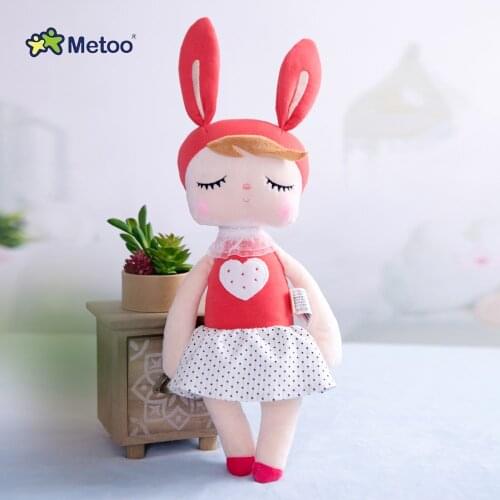 Metoo Dolls Love Angel Plush&Stuffed Sweet Rabbit Cute Animals For Kids Toys Angela Doll Girls Birthday Gift with Point Dress