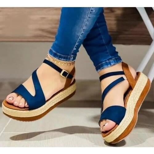 Sandalias de verano planas con agujeros para mujer, zapatos de plataforma informales de costura, a la moda