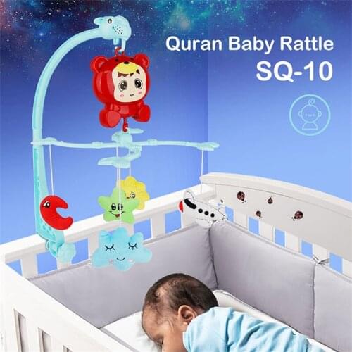 Telawah Baby Coran Player Quran Rattles Crib Mobiles Toy Baby Boy Quran Speaker Holder Rotating Mobile Bed Bell Newborn Infant