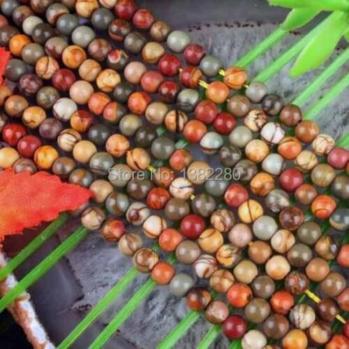 ! Wholesale 4mm Picasso chalcedony Round Loose Beads 15.5" 3 piece/lot fashion jewelry JT6295