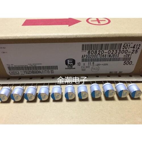 Original New 100% APSG200ETD681 20V680UF 10X11.5 solid capacitor instead of 25V (Inductor)
