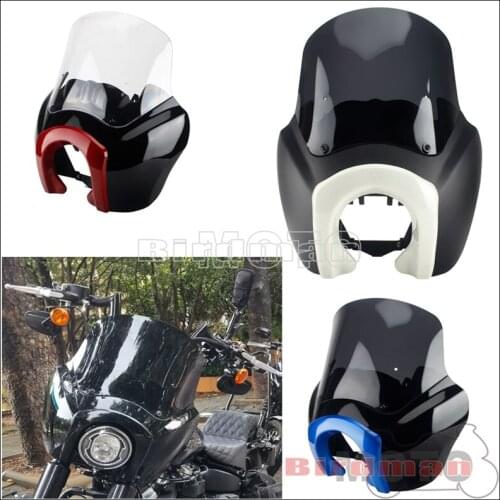 Motorcycle 9" 12" Headlight Fairing Front Light Mask Bowl Air Deflector Head Lamp Windshield For Harley Dyna Fat Bob Low Rider
