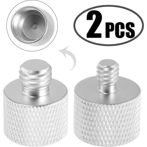 2pcs 5/8'' to 1/4" + 5/8'' to 3/8'' Adapter Thread Laser Level Rangefinder Screws Microphone Tripod Adapter Mic Converter