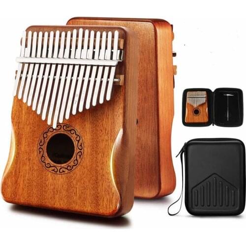 Tongue Kalimba 17 Keys Thumb Piano Mahogany Wood Portable Mbira Sanza African Wood Finger Piano