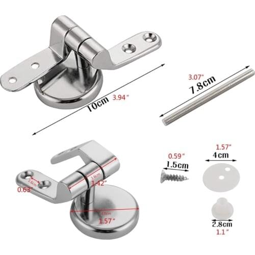 1 Pair Toilet Seat Hinge Replacement Parts Mountings with Screws Bolts and Nuts