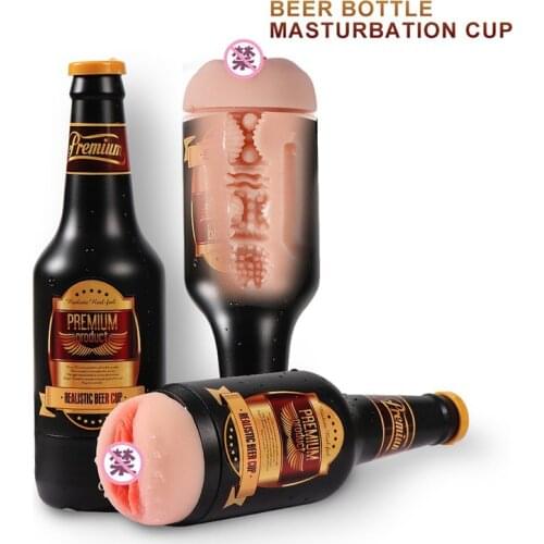 Beer Bottle Soft Ora Pussy Real Vagina Erotic Adult Toy Electric Male Masturbator Sex Toys for Men Gift Sex Toys Machine