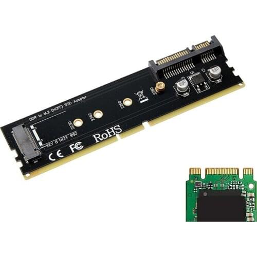 DDR memory card slot to M.2 NGFF SSD B-Key adapter board, converter, compatible with DDR2, DDR3, DDR4