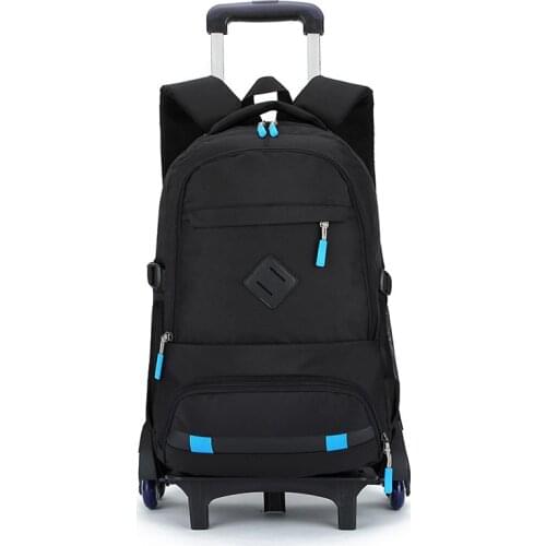 Boys backpack / Trolley Wheeled School Bag children Travel Luggage Suitcase 2/6 Wheels kids Rolling Travel book bags detachable