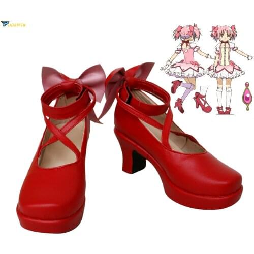 Puella Magi Madoka Magica Magical Girl Kaname Madoka Cosplay Shoes Custom Made Boots