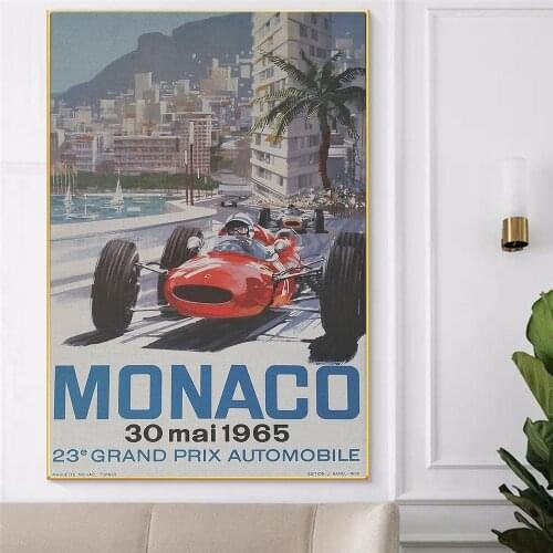 Nordic Poster Classic Racing Car F1 Racing Art Wall Art Picture Print Canvas Painting Print Modern Home Living Room Decoration