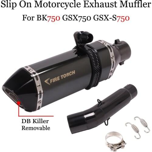 Slip On For SUZUKI GSX-S750 GSX S750 BK750 GSX750 GSR750 Motorcycle Exhaust Modified Escape Middle Link Pipe Muffler DB Killer