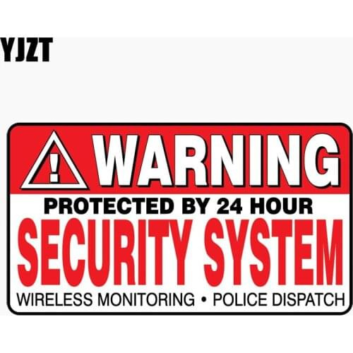 YJZT 13CM*7.2CM Reflective Car Sticker Pack WARNING Security System Car Window Decal C1-7681