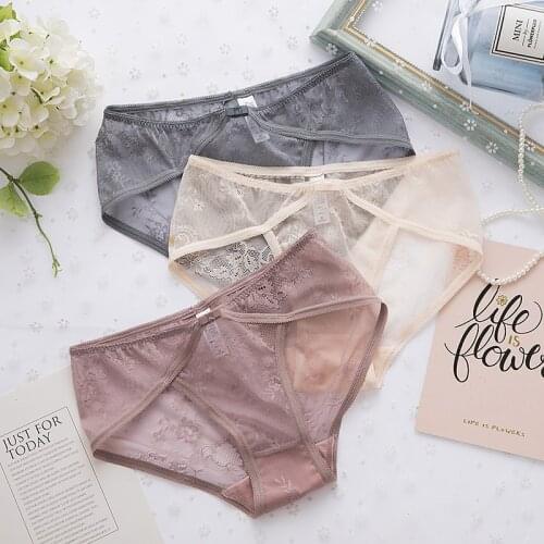 Fashion Womens Panties Traceless Underwear Lace Sexy Female Briefs Undepants Breathable Skin-Friendly Ladies Intimate Lingerie