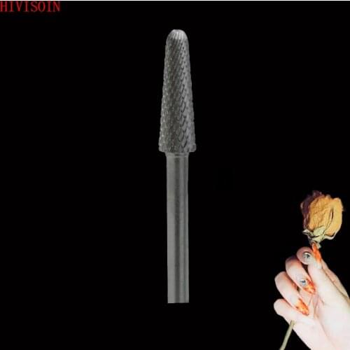 HIVISOIN-10pcs- Carbide Nail Drill Bit - Cone Bit - (60090050) Silver