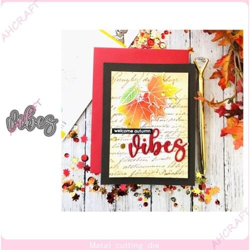 Vibes words Metal Cutting Dies for DIY Scrapbooking Photo Album Decorative Embossing PaperCard Crafts Die2020