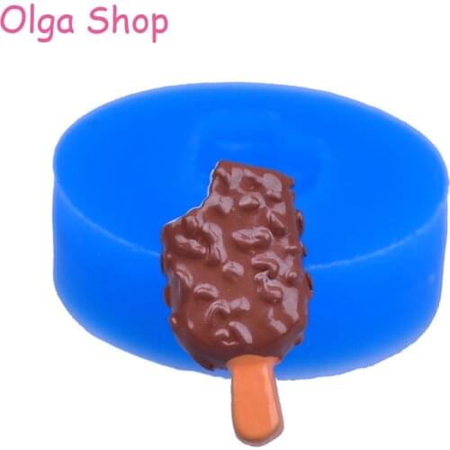XYL147 21.1mm Bitten Ice Cream Bar Silicone Mold - Popsicle Mold Fondant Craft, Cake Decoration, Resin, Chocolate, Gum Paste Wax