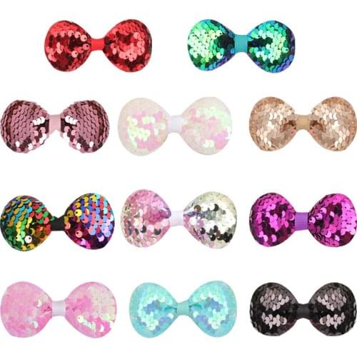 5PCS/Set Baby Handmade Mini Sequins Litlle Girls Hair Bows Clips Sequins Hair Clips Kids Hair Bows Hairpins Hair Accessories