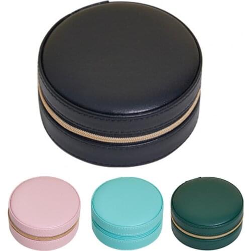 Women Jewelry Box rings earrings necklace Storage Case Waterproof Portable Lightweight Exquisite Round Jewelry Storage Holder