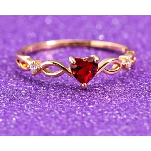 New Fashion Crystal Twist Classical Heart Wedding Rings For Women Gold color elegant Engagement Rings Tiny Zircon gift Jewelry