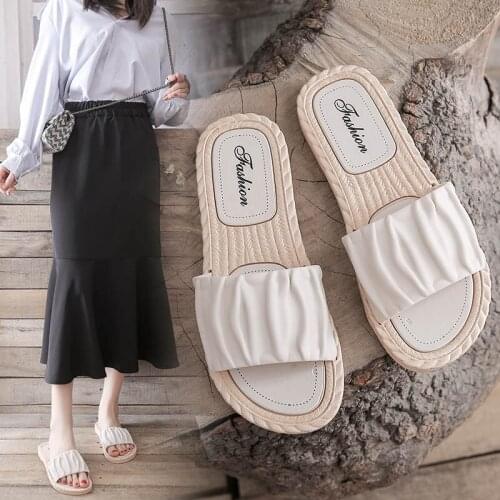 Women Sandals Platform Sandals Shoes Women Bow 2021 Summer Sandals Slipper Indoor Outdoor Flip-flops Beach Shoes Female Slippers