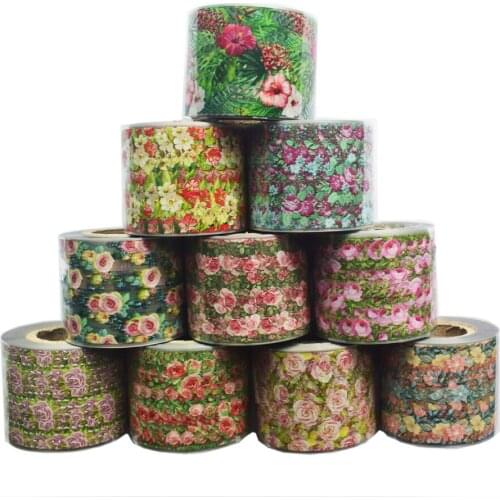 10Roll Rose Flowers Nail Foils Tropical Leaves Colorful Nail Decals Transfer Decorations Sets for Manicuring DIY Sticker Slide