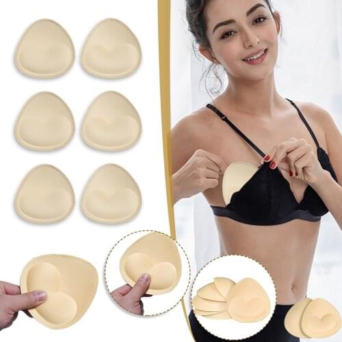 3 Pairs Of Bra Pads Insert Silicone Triangle Bikini Swimsuit Bra Inserts Breast Pads Removable Sports Bra Intimates Accessories