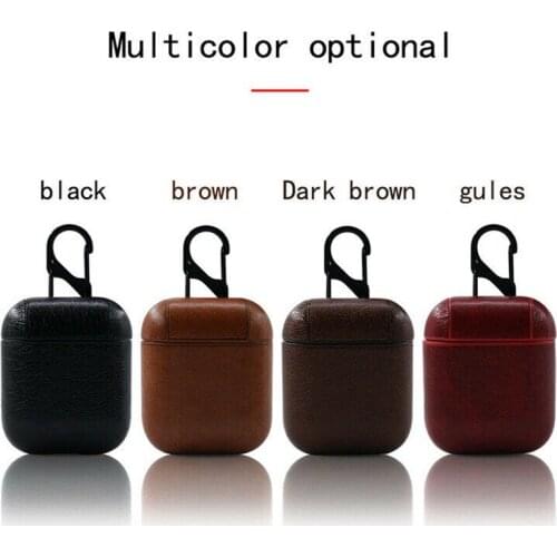 Apple Airpod Case Cover PU Leather Skin Case for Airpods Anti Lost Protective