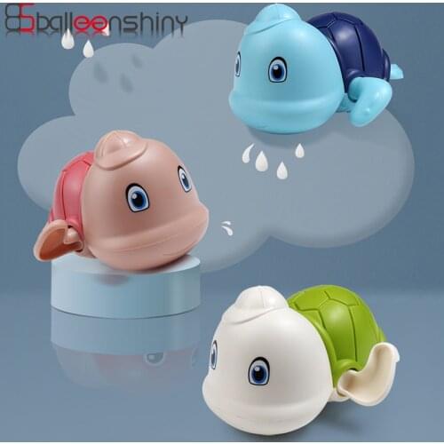 BalleenShiny 3PCS Bath Toys Hot Sale Clockwork Toy Childrens Bath Water Toys Baby Bath Wind-up Water Hooded Turtle High Quality