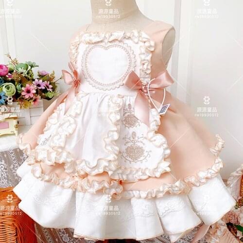 Lolita Spanish Princess Ball Gown Turkey Dress For Bady Girls Vintage Birthday Party Sleevele ball gown Dress