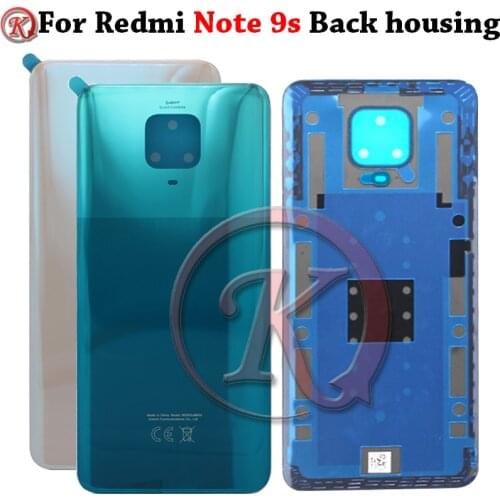For Xiaomi Redmi Note 9S / Note 9 Pro Battery Cover Door Rear Glass Housing Case Back Replacement Redmi M2003J6A1G M2003J6B2G