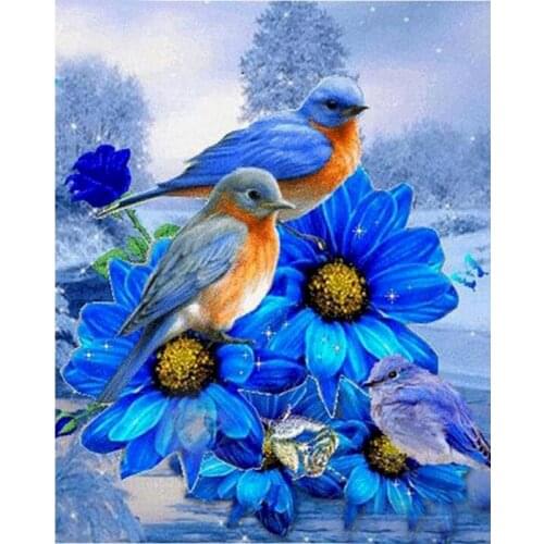 Gatyztory Flower Bird Diy Painting By Numbers Canvas Colouring Animal Handpainted Gift Frame Wall Decor 60×75cm