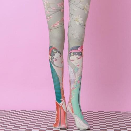 Peking Opera Ancient Costume Printed Pantyhose Chinese Thick Running Chick Cn(origin) 140D Thickness Cotton