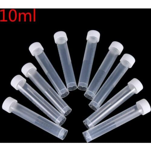 10/20 pcs 10ml laboratory plastic freezing test tube bottle with sealing cap