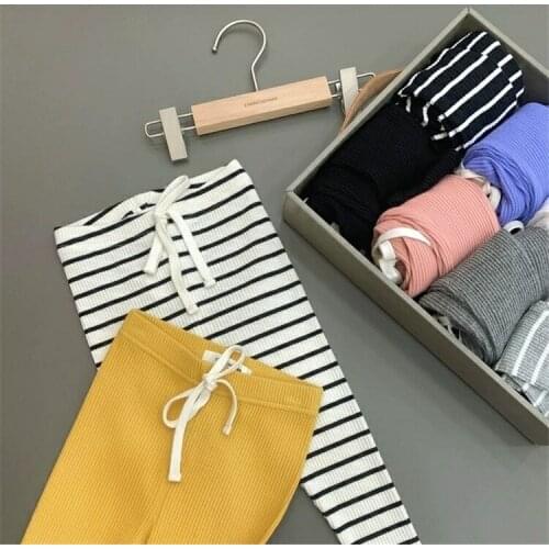 Girls Leggings 2020 New Autumn Childrens Stripe Tight Pants Baby Girl Cotton Wear Pants