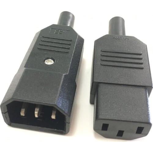 A set IMC Hot 250V 10A Power Connector IEC 320 C14 Plug and IEC 320 C13 Socket