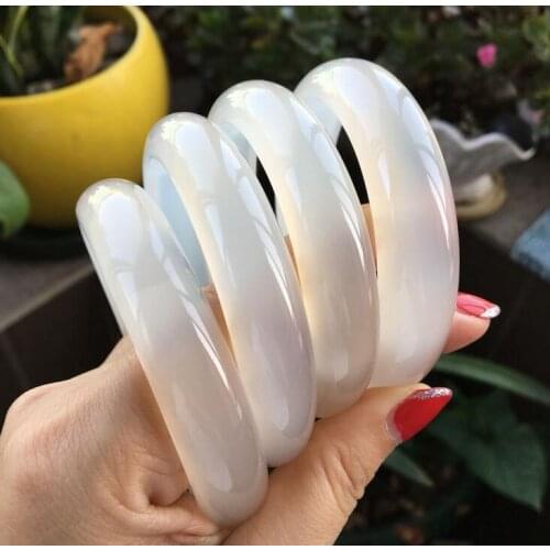 Natural Bai Bing Jade pith bracelet/Natural primary color ore/pure no noise bangle fine jewelry