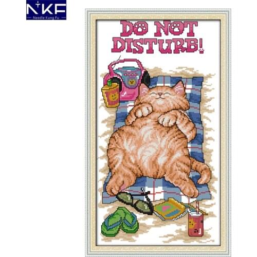 NKF Do not disturb animal style Chinese cross stitch alphabet chart embroidery needlework Christmas stocking for home decoration