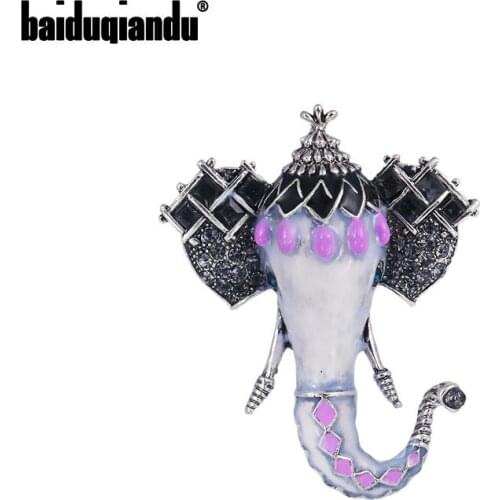 Baiduqiandu Brand New Arrival Antique Silver Color Plated Elephant Nose Fashion Brooches for Women