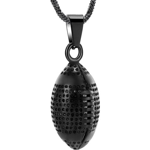 Football Memorial Ashes Keepsake Urn Necklace for Ashes Stainless Steel Cremation Jewelry for Ashes for Men